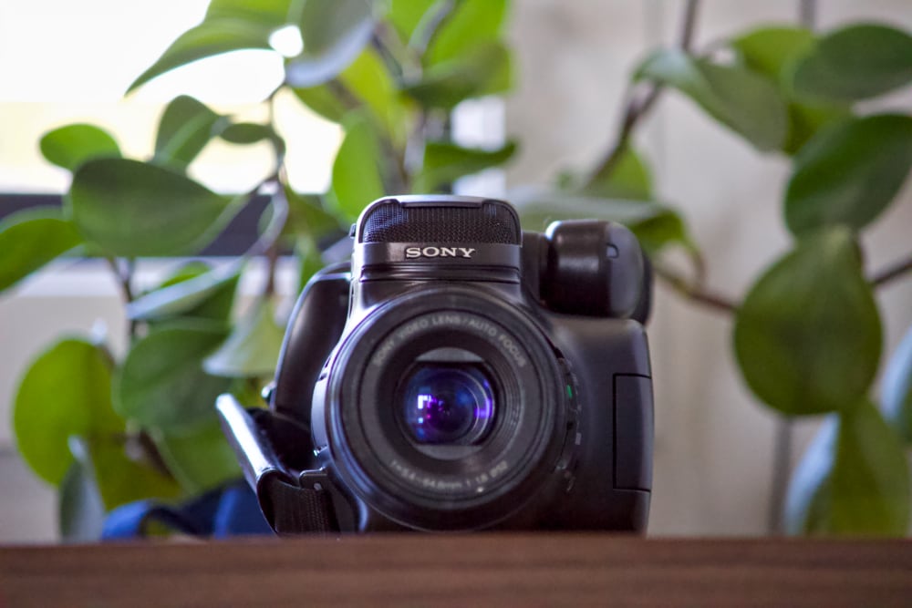 Front view of a camcorder
